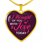 I Thought Of You With Love Today Heart Pendant Necklace - Heart Luxury Necklace (Gold Plated) I Thought Of You With Love Today Heart Pendant Necklace - Heart Luxury Necklace (Gold Plated)