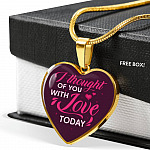 I Thought Of You With Love Today Heart Pendant Necklace - Heart Luxury Necklace (Gold Plated) I Thought Of You With Love Today Heart Pendant Necklace - Heart Luxury Necklace (Gold Plated)