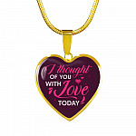 I Thought Of You With Love Today Heart Pendant Necklace - Heart Luxury Necklace (Gold Plated) I Thought Of You With Love Today Heart Pendant Necklace - Heart Luxury Necklace (Gold Plated)