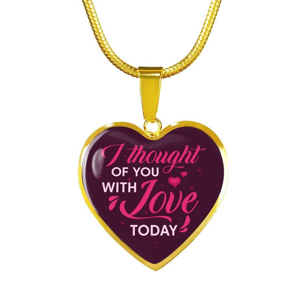 I Thought Of You With Love Today Heart Pendant Necklace - Heart Luxury Necklace (Gold Plated) I Thought Of You With Love Today Heart Pendant Necklace - Heart Luxury Necklace (Gold Plated)
