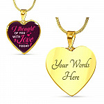 I Thought Of You With Love Today Heart Pendant Necklace - Heart Luxury Necklace (Gold Plated) I Thought Of You With Love Today Heart Pendant Necklace - Heart Luxury Necklace (Gold Plated)