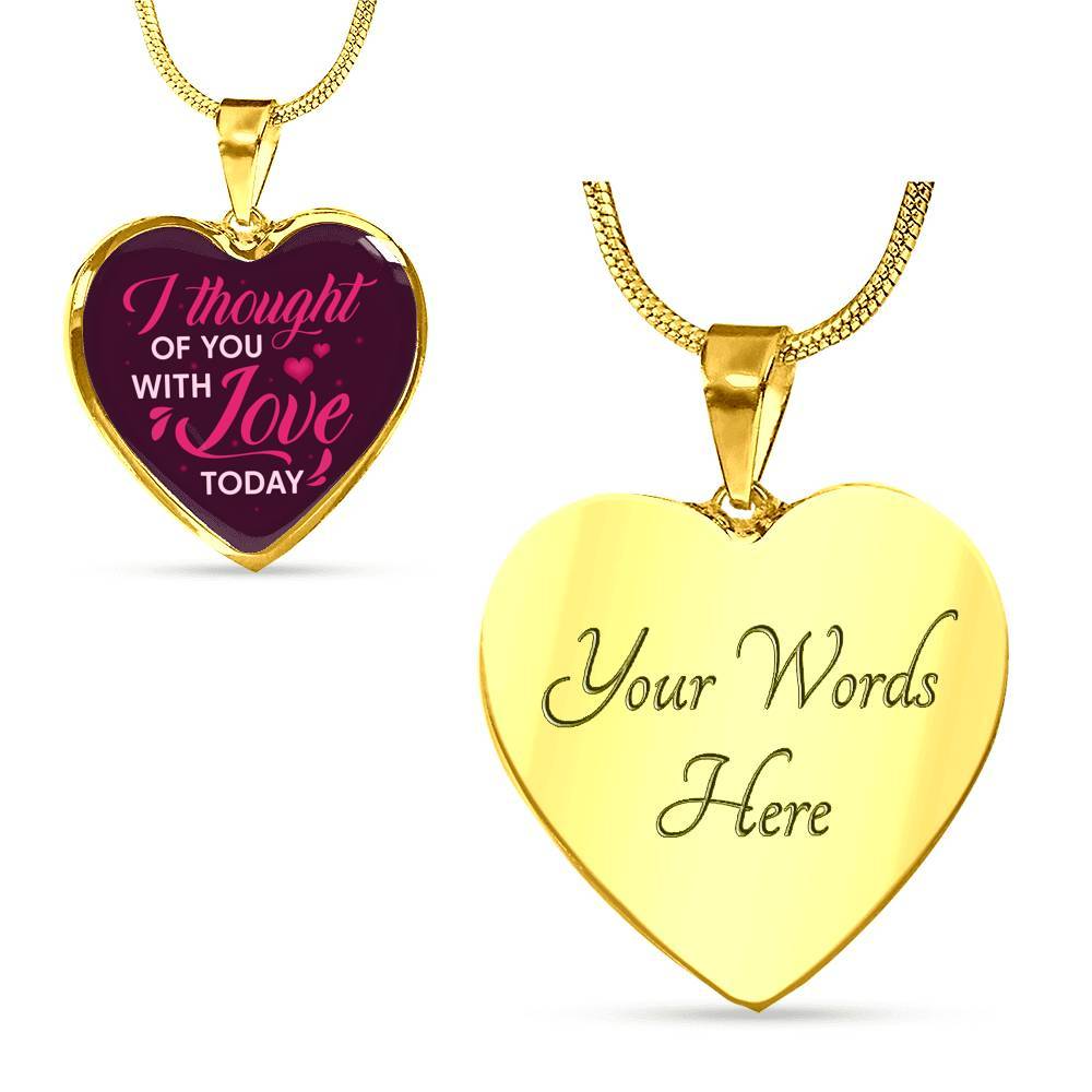 I Thought Of You With Love Today Heart Pendant Necklace - Heart Luxury Necklace (Gold Plated) I Thought Of You With Love Today Heart Pendant Necklace - Heart Luxury Necklace (Gold Plated)