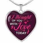 I Thought Of You With Love Today Heart Pendant Necklace - Heart Luxury Necklace (Silver) I Thought Of You With Love Today Heart Pendant Necklace - Heart Luxury Necklace (Silver)