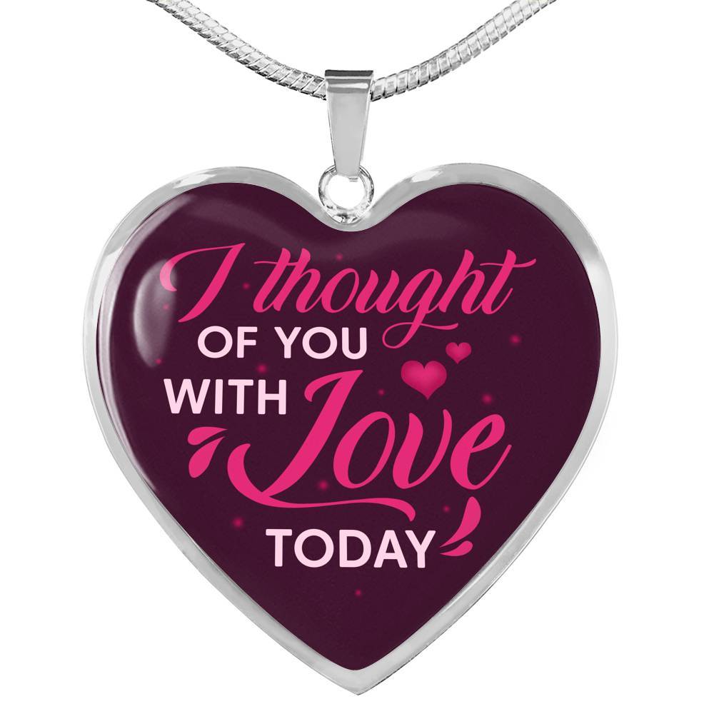 I Thought Of You With Love Today Heart Pendant Necklace - Heart Luxury Necklace (Silver) I Thought Of You With Love Today Heart Pendant Necklace - Heart Luxury Necklace (Silver)