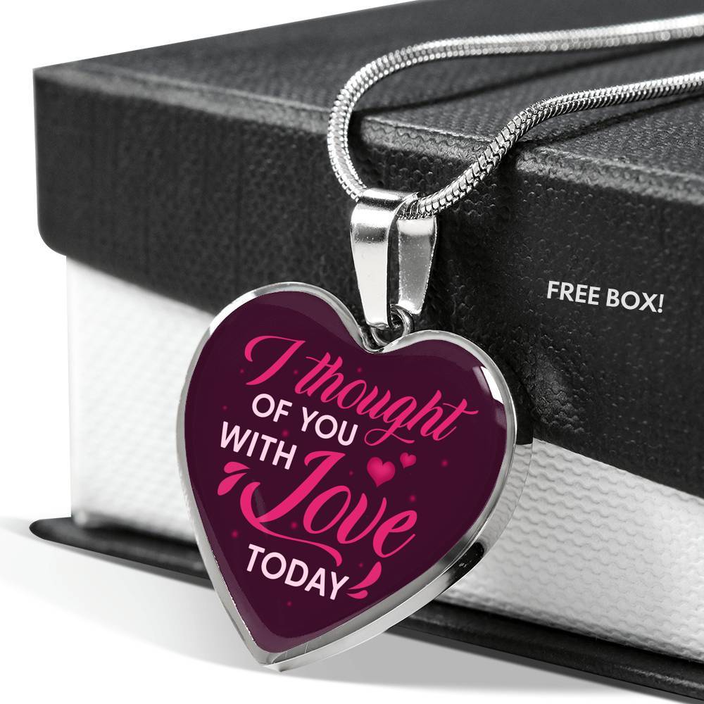 I Thought Of You With Love Today Heart Pendant Necklace - Heart Luxury Necklace (Silver) I Thought Of You With Love Today Heart Pendant Necklace - Heart Luxury Necklace (Silver)