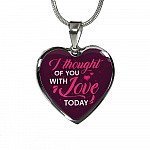 I Thought Of You With Love Today Heart Pendant Necklace - Heart Luxury Necklace (Silver) I Thought Of You With Love Today Heart Pendant Necklace - Heart Luxury Necklace (Silver)
