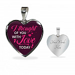 I Thought Of You With Love Today Heart Pendant Necklace - Heart Luxury Necklace (Silver) I Thought Of You With Love Today Heart Pendant Necklace - Heart Luxury Necklace (Silver)
