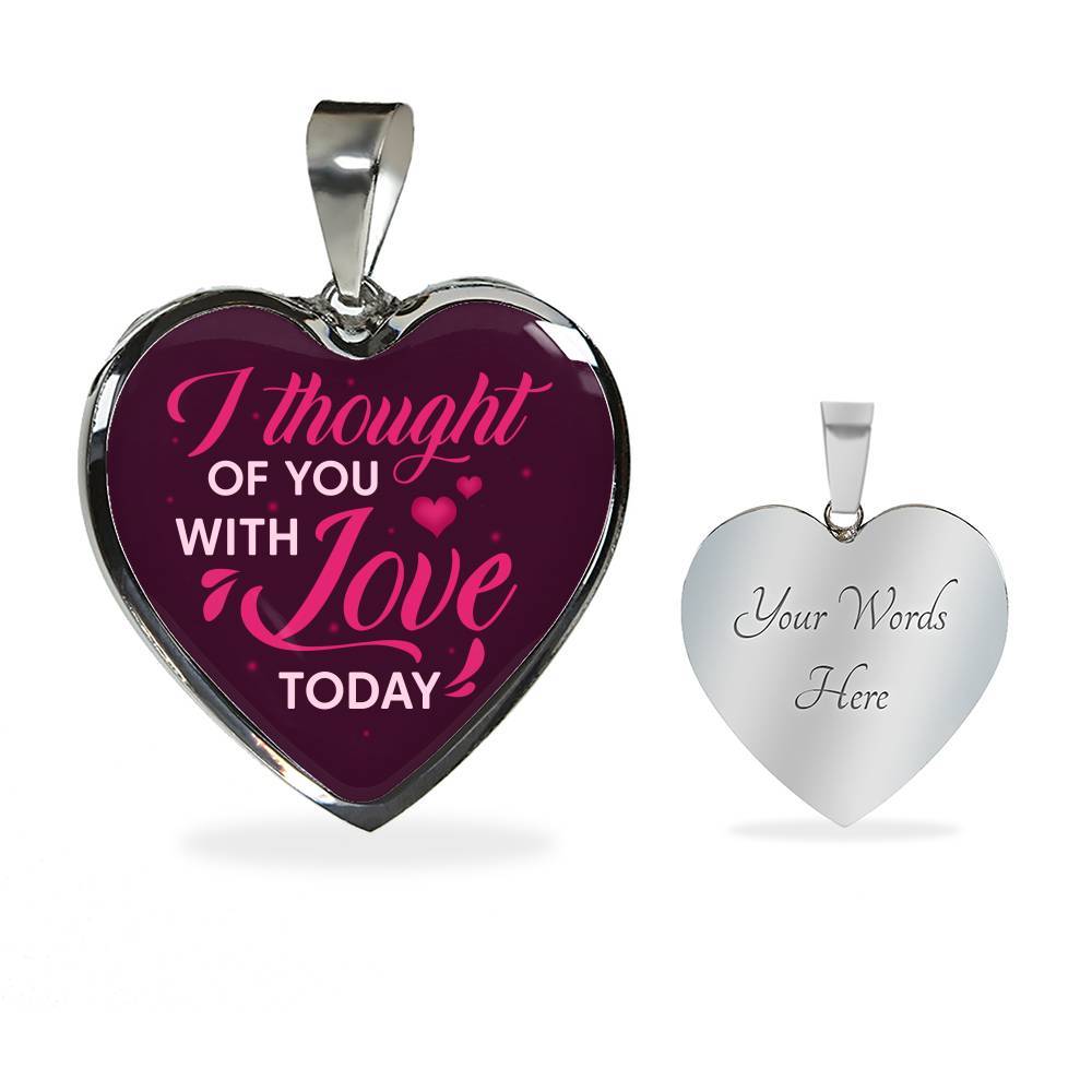 I Thought Of You With Love Today Heart Pendant Necklace - Heart Luxury Necklace (Silver) I Thought Of You With Love Today Heart Pendant Necklace - Heart Luxury Necklace (Silver)