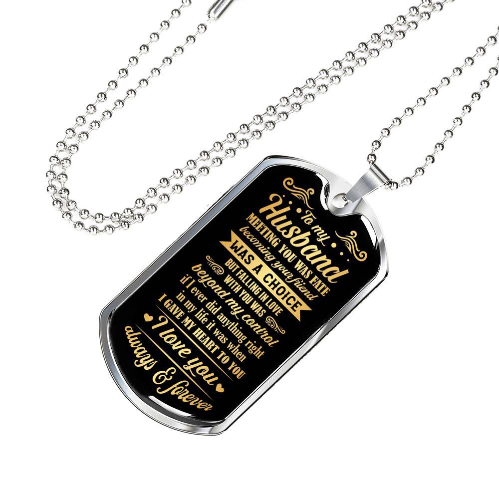 husband dog tag necklace