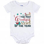Christmas It's The Most Wonderful New Of The Year Baby Onesie - Baby Infant Bodysuit Gifts, White, Baby Onesie - 12 Month