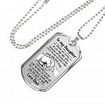 From Dad To My Daughter I Pray You Will Always Be Safe Dog Tag Pendant Necklace - Inspirational Gifts - Dog Tag (Silver)