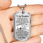 From Dad To My Daughter I Pray You Will Always Be Safe Dog Tag Pendant Necklace - Inspirational Gifts - Dog Tag (Silver)