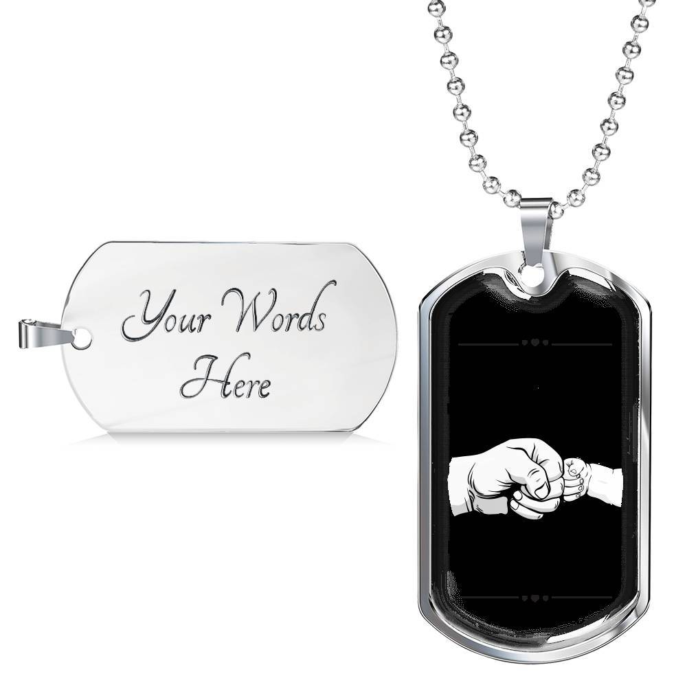 From Dad To My Daughter I Pray You Will Always Be Safe Dog Tag Pendant Necklace - Inspirational Gifts - Dog Tag (Silver)