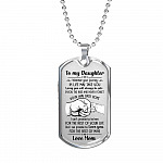 From Mom To My Daughter I Pray You Will Always Be Safe Dog Tag Pendant Necklace - Inspirational Gifts - Dog Tag (Silver)