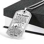 From Mom To My Daughter I Pray You Will Always Be Safe Dog Tag Pendant Necklace - Inspirational Gifts - Dog Tag (Silver)