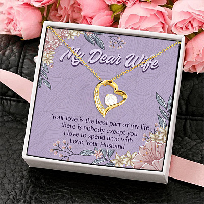Women My Dear Wife Your Love Is the Best Part of My Life Forever Love Pendant Necklace Gifts for Wife