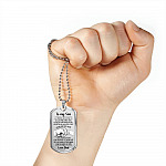 From Dad To My Son I Pray You Will Always Be Safe Dog Tag Pendant Necklace - Inspirational Gifts - Dog Tag (Silver)