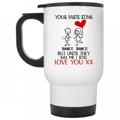 14 oz. White Travel Mug