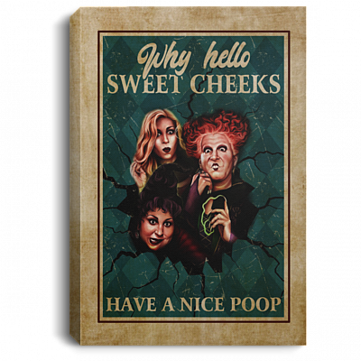 Have a Nice Poop Hocus Pocus Bathroom Vintage Gallery Wrapped Framed Canvas Prints - Unframed Poster, White, 0.75'' Framed Canvas