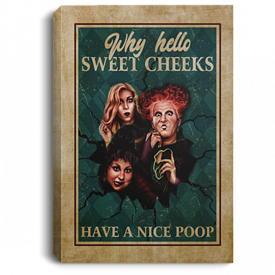 Have a Nice Poop Hocus Pocus Bathroom Vintage Gallery Wrapped Framed Canvas Prints - Unframed Poster, White, 0.75'' Framed Canvas