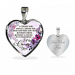 I Choose You and I'll Choose You Without Pause Without a Doubt In a Heartbeat I'll Keep Choosing You Heart Pendant Necklace - Heart Luxury Necklace (Silver)