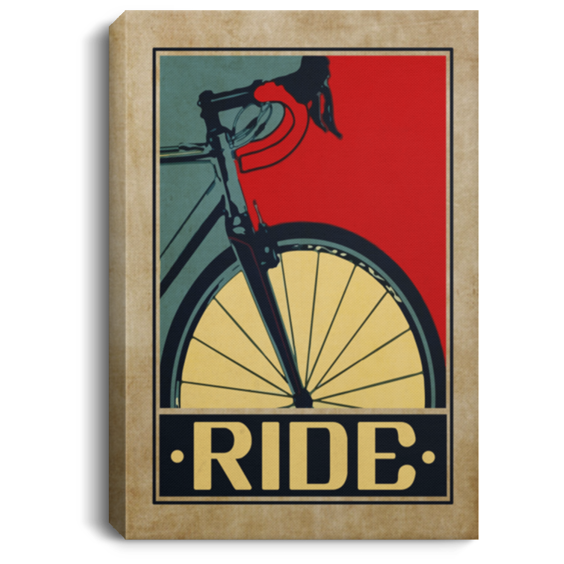 Ride Biker Hope Style Framed Canvas - Unframed Poster - Bike Canvas Wall Art, White, 0.75'' Framed Canvas