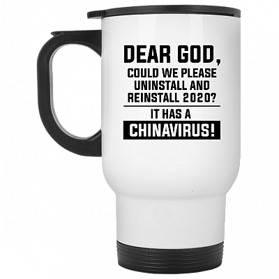 14 oz. White Travel Mug