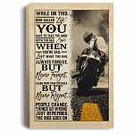 While On This Ride Called Life Framed Canvas - Unframed Poster - Biker Wall Art Decor, White, 0.75'' Framed Canvas