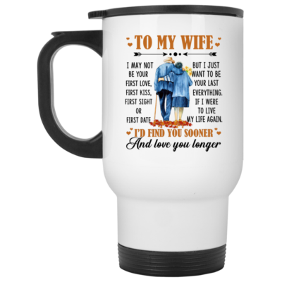 14 oz. White Travel Mug