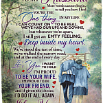 From Wife To Husband I'm Proud To Be Your Wife Proud To Be Your Friend Romantic Anniversary Fleece Blanket, White, Cozy Plush Fleece Blanket - 50x60