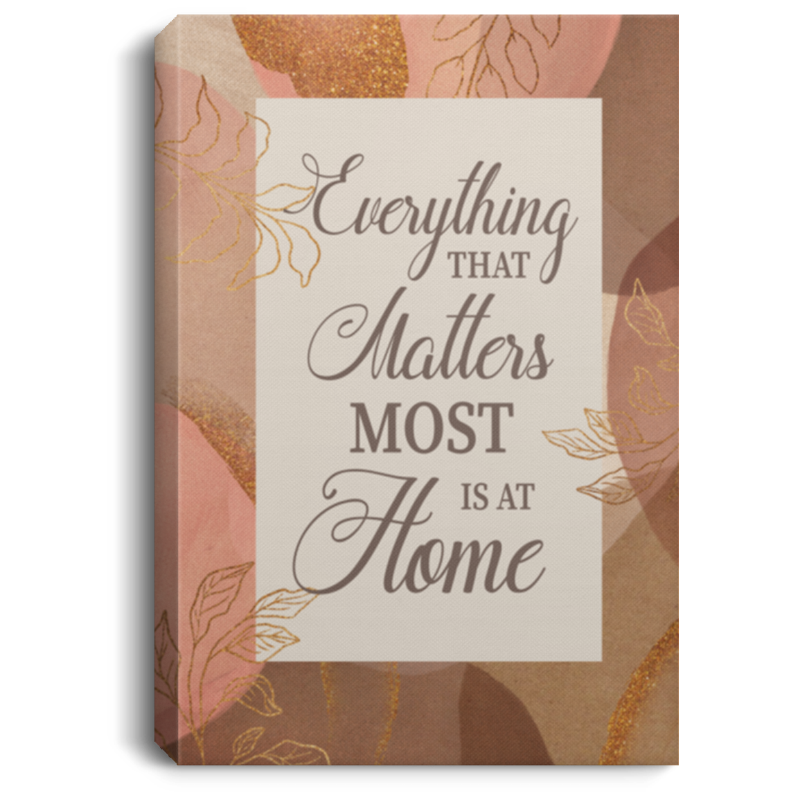 Everything That Matters Most Is At Home Framed Canvas - Unframed Poster, White, 0.75'' Framed Canvas