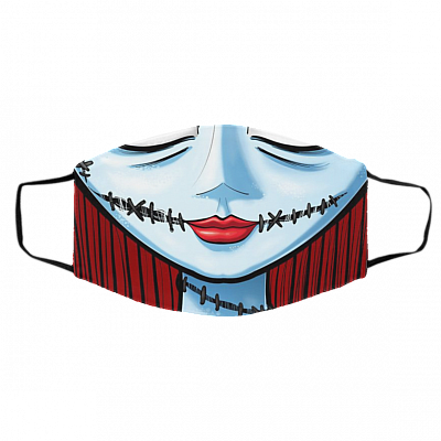 Sally Halloween Nightmare Before Christmas Washable Reusable Custom Printed Cloth Face Mask Cover, White, Cloth Face Cover – Medium/Large