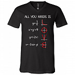 All You Need Is Love Math Funny Math Functional Math T-shirt - V-neck - Gift For Math Lover, Black, V-Neck T-Shirt
