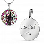 I Love You Sign Language Pendant Circle Necklace - Circle Luxury Necklace (Silver)