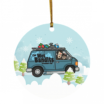 Wet Bandits Home Alone Christmas Ornament - Funny Christmas Movie Decorative Christmas Ornament, White, Circle Ornament