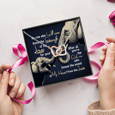 No One Else Will Ever Know The Strength Of My Love For You Interlocking Hearts Pendant Necklace