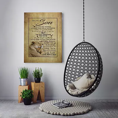 Alternative view of To My Son from Mom and Dad My Little Boy Wrapped Framed Canvas Prints - Unframed Poster - Home Decor Wall Art
