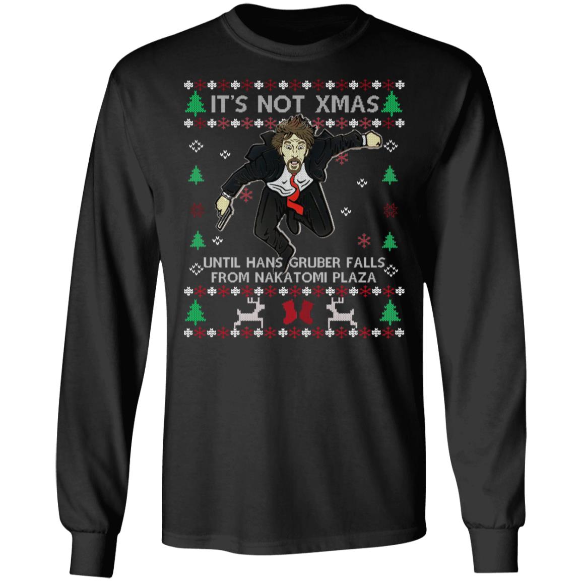 It's Not Xmas Until Hans Gruber Falls From Nakatomi Plaza Knitting Pattern Hoodie - Sweatshirt - Long Sleeve, Black, Long Sleeve It's Not Xmas Until Hans Gruber Falls From Nakatomi Plaza Knitting Pattern Hoodie - Sweatshirt - Long Sleeve, Black, Long Sleeve