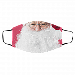 Funny Santa Claus Beard Christmas Washable Reusable Custom Printed Cloth Face Mask Cover, White, Cloth Face Cover – Medium/Large