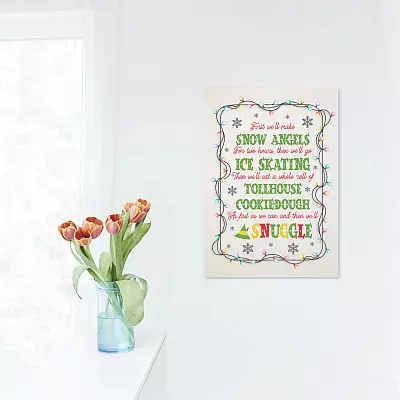 Alternative view of First We'll Make Snow Angels for Two Hours Buddy The ELF Christmas Quote Framed Canvas Prints - Unframed Poster