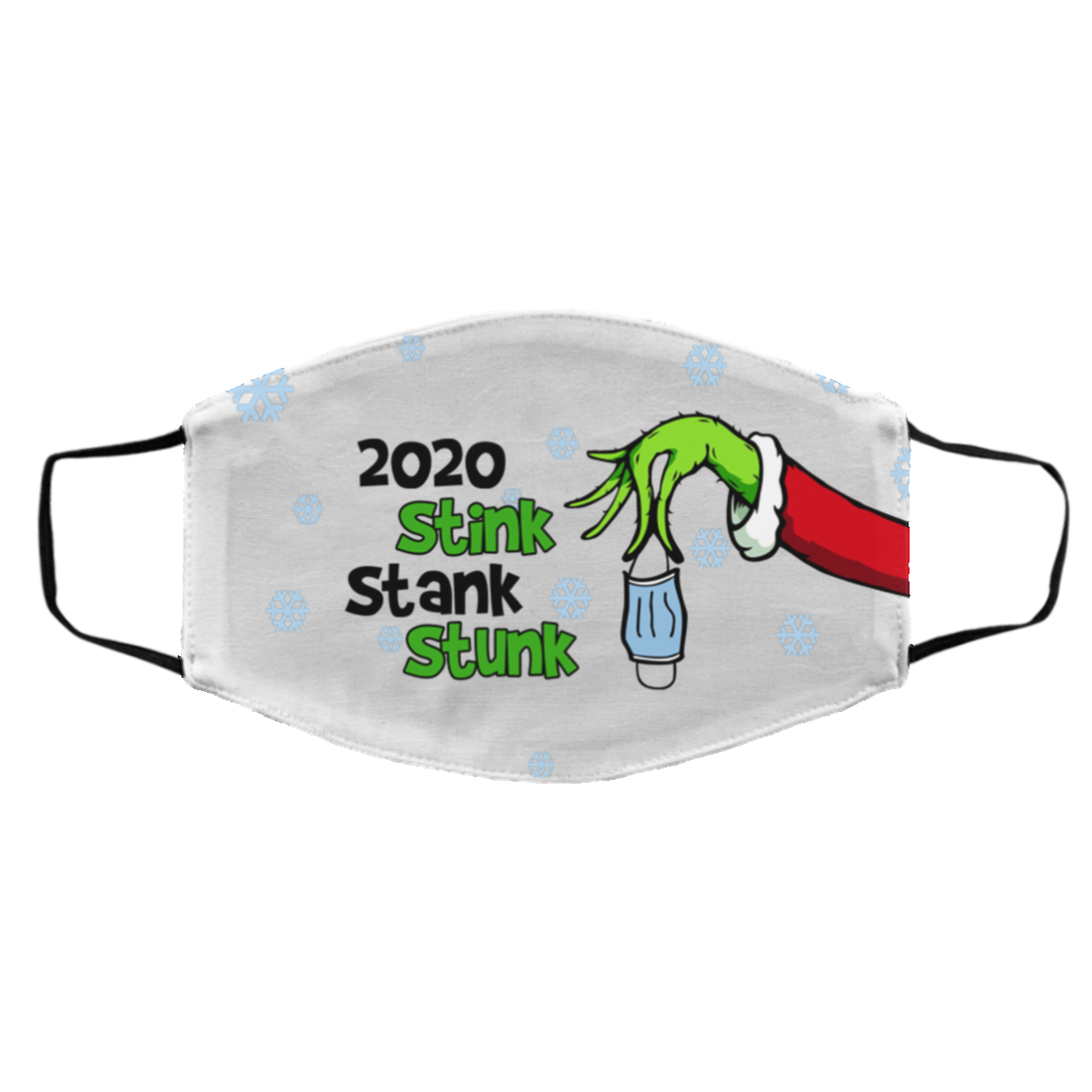 2020 Stink Stank Stunk - Funny Quarantined Christmask Washable Reusable Custom - Printed Cloth Face Mask Cover, White, Cloth Face Cover – Medium/Large
