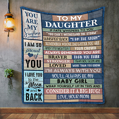Alternative view of To My Daughter Remember Whose Daughter You Are I Am The Storm Fleece Blanket - Premium Sherpa Blanket