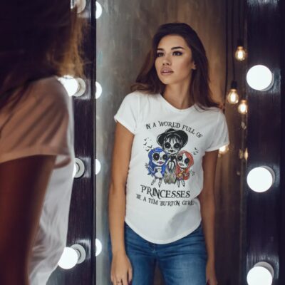 Alternative view of In The World Full Of Princesses Be A Tim Burton Girl T-Shirt - V-Neck - Halloween Movies Shirt For Women