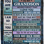 Grandpa To My Grandson Never Forget That I Love You Life Is Filled Vintage Fleece Blanket - Mink Blanket, White, Cozy Plush Fleece Blanket - 50x60 Grandpa To My Grandson Never Forget That I Love You Life Is Filled Vintage Fleece Blanket - Mink Blanket, White, Cozy Plush Fleece Blanket - 50x60