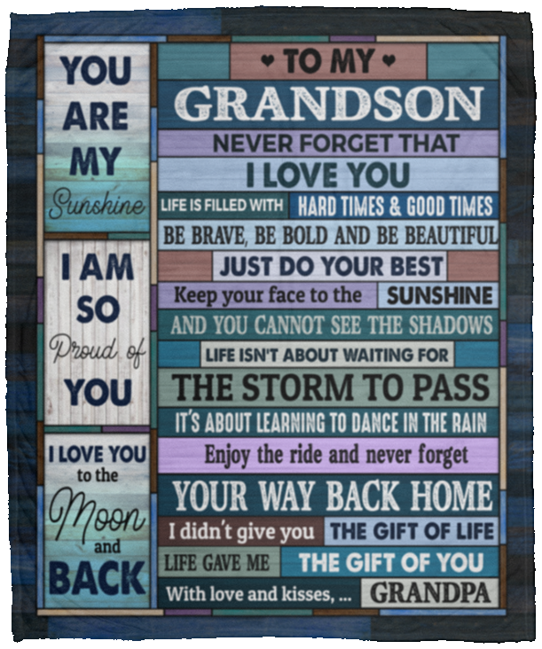 Grandpa To My Grandson Never Forget That I Love You Life Is Filled Vintage Fleece Blanket - Mink Blanket, White, Cozy Plush Fleece Blanket - 50x60 Grandpa To My Grandson Never Forget That I Love You Life Is Filled Vintage Fleece Blanket - Mink Blanket, White, Cozy Plush Fleece Blanket - 50x60