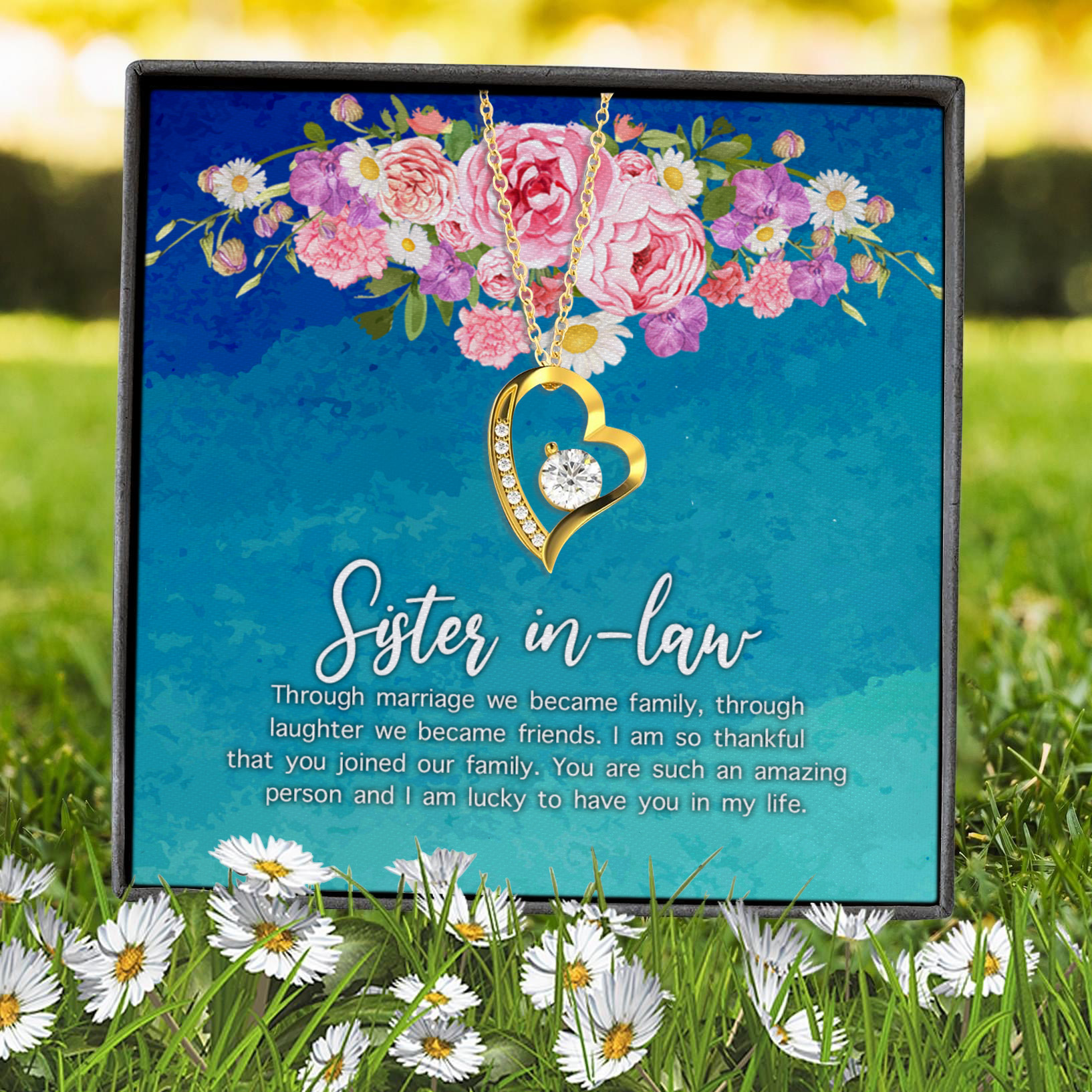 44KNG. Sister In-law Gift(4) - Forever Love Necklace (Gold) 7