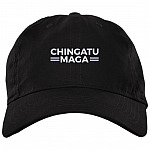 Chingatu Ma-Ga - Funny Mexican Spanish Anti Trump Twill Cap - High-Profile Snapback Hat, Black, Brushed Twill Dad Cap