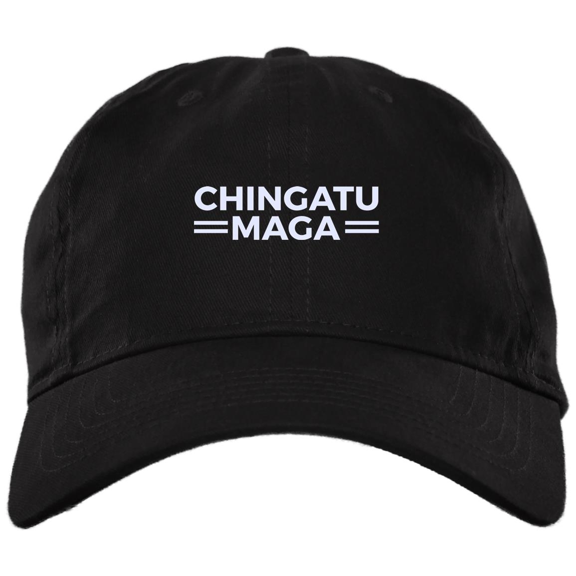 Chingatu Ma-Ga - Funny Mexican Spanish Anti Trump Twill Cap - High-Profile Snapback Hat, Black, Brushed Twill Dad Cap