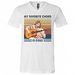 Vintage Retro My Favorite Chord Is Gsus Jesus Playing Guitar T-Shirt - V-Neck - Guitarist Tee Shirt, White, V-Neck T-Shirt Vintage Retro My Favorite Chord Is Gsus Jesus Playing Guitar T-Shirt - V-Neck - Guitarist Tee Shirt, White, V-Neck T-Shirt