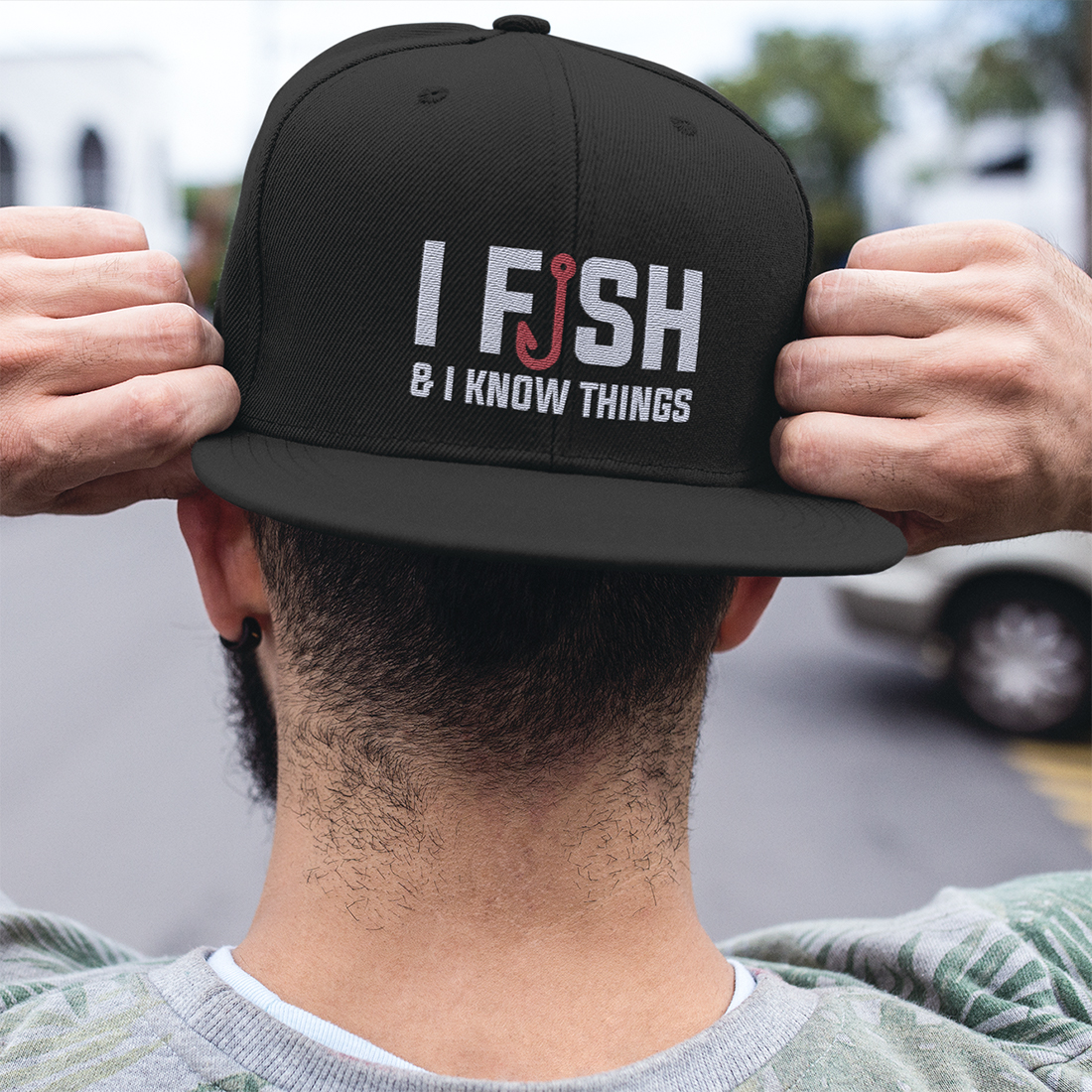 Funny Fishing Hats I Fish And I Know Things Funny Fisherman Twill Cap
